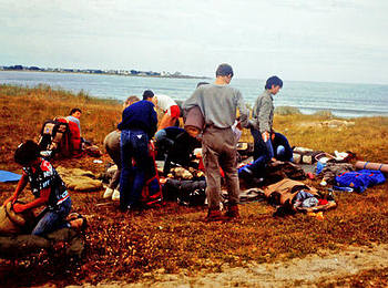 Wanderung in der Bretagne - Strand übernachtet.