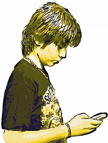 Jugendlicher mit Handy