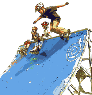 Spiele mit dem Skateboard